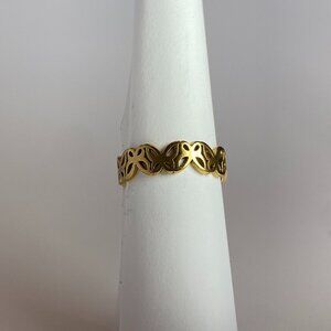 Cool Butterfly Celtic Style Gold Plated Stainless Steel Ring